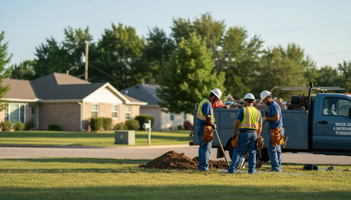 Residential water line and bathroom plumbing service in Baltimore, OH
